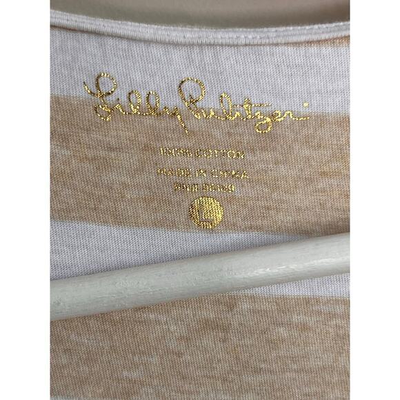 NWOT Lilly Pulitzer Shirley Cropped Tank Top Striped Pom Pom Heather Sand Bar L - Picture 5 of 8